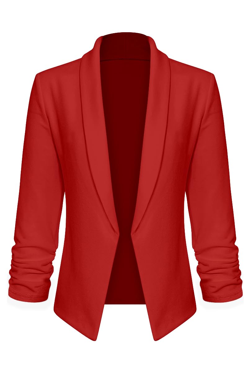Women 3 4 Sleeve Blazer Open Front Cardigan Jacket Work Office Blazer
