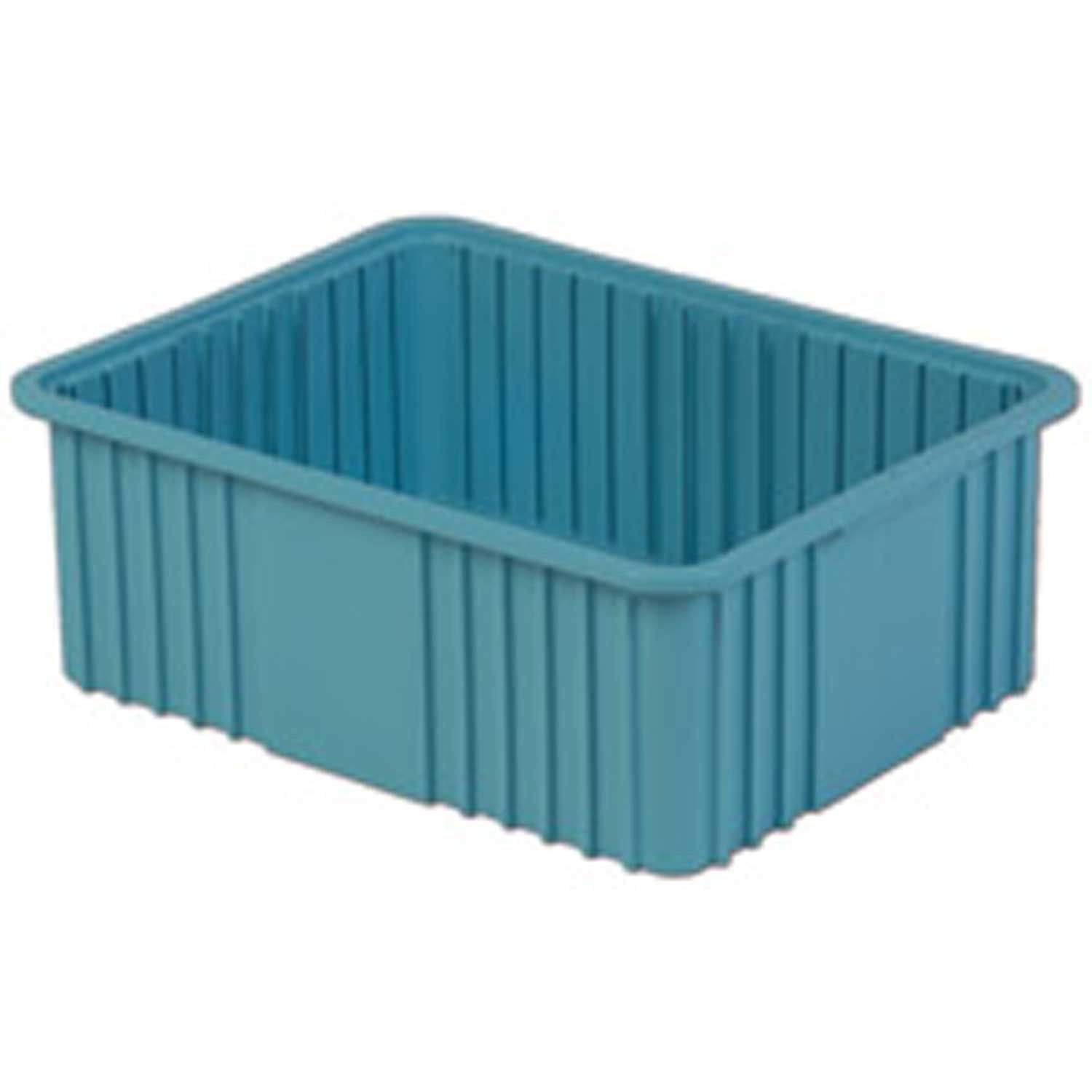 LewisBins Divider Box, 22-3/8" x 17-3/8" x 8", Light Blue, Lot of 4