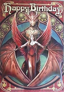Copperwing Fantasy Art Nouveau Anne Stokes Birthday Greeting Card
