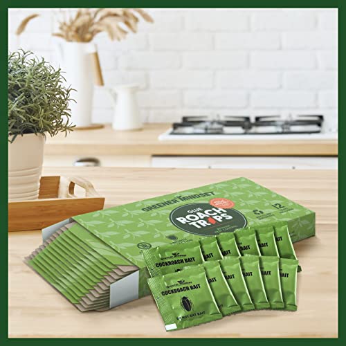 Greener Mindset Roach Traps - 12 Indoor Sticky Glue Catchers - Beetles, Spiders, Scorpions, Ants, Centipedes, And Cockroach Traps #TOP1