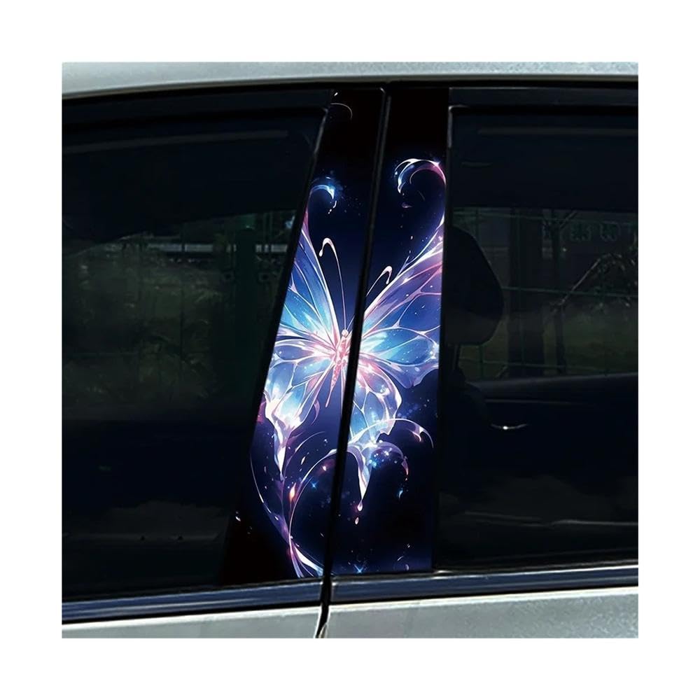 Bertdcx E Butterfly Car Stickers Diy Car B-Pillar Cover Scratches Pet Decals Auto Parts(,1Pcs)