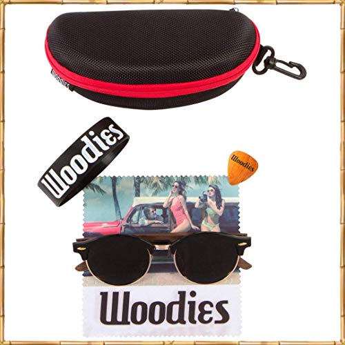 Woodies Polarized Walnut Wood Sunglasses for Men and Women | Black Polarized Lenses and Real Wooden Frame | 100% UVA/UVB Ray Protection3