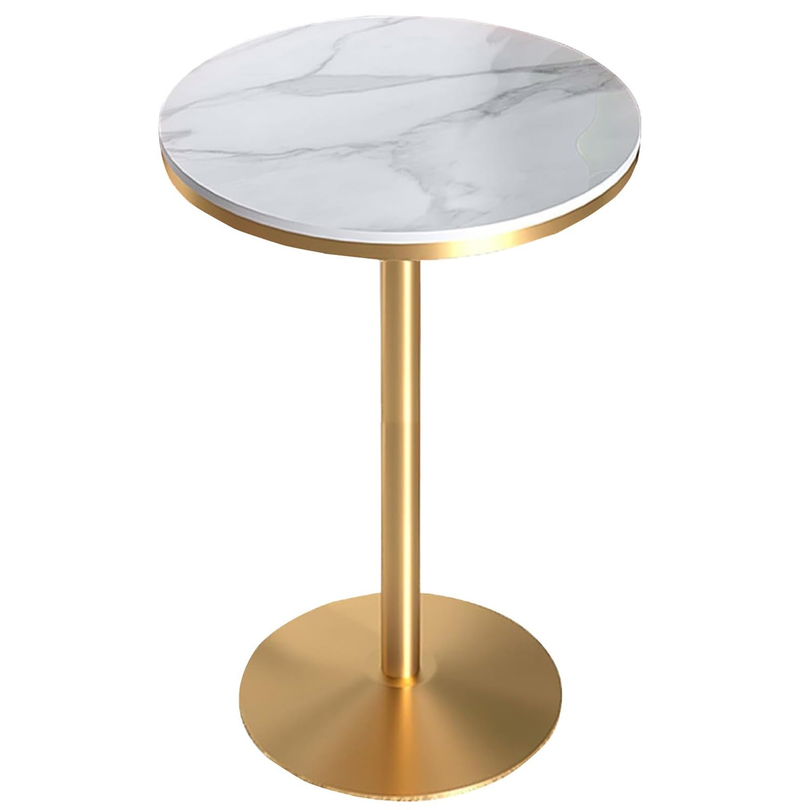 Lonmrrton Metal Bar Table Kitchen Dining Table Cocktail Bistro Table White Marble Top Table Modern Coffee Table Home Breakfast Table, Easy Assembly (Size : Height 105cm)