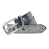 hochwertiges, weiches Leder B.Belt Damen Ledergürtel MIT NIETEN Pyramiden-Nieten