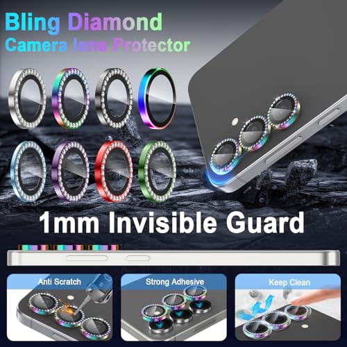 Casetego for Galaxy S25 Camera Lens Protector,9H Hardness,Scratch Resistant,Ultra-thin Tempered Glass,Metal Individual Camera Lens Cover for Samsung Galaxy S25,Case Friendly,Shiny Colorful by Casetego - Used condition - Image 5
