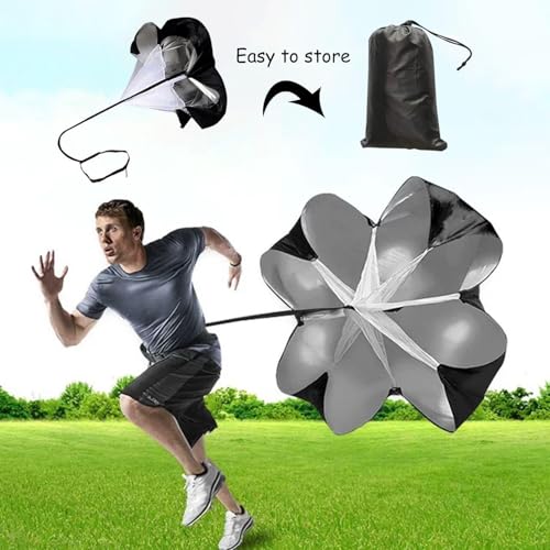 HDGSAFD 1 Widerstandsschirm Und 2 Karabiner, Krafttrainings-Requisiten, Fitness-Regenschirm, Widerstandsschirm Für Das Lauftraining