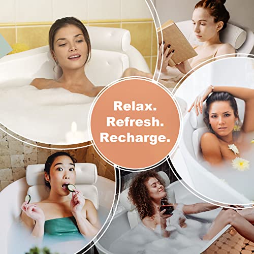 Bath Pillow for Tub, Luxury Bathtub Pillow Back Neck Support Pillow, Relaxing Spa Headrest Cushion for Women Adults Gifts, Must Have Comfort Bathtub Accessories - Thumbnail 7