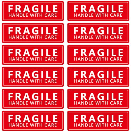 250Pack Fragile Stickers 25 x 75mm Handle with Care Warning Stickers