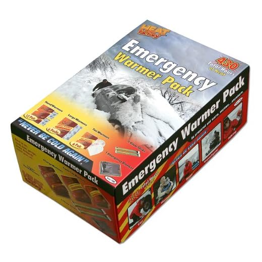 Heat Factory Emergency Preparedness Warmer Pack: 12 Pair Hand, 6 Pair Toe, and 6 Large Body Heat Warmers, 1 Mylar Blanket, 2 Glow Sticks