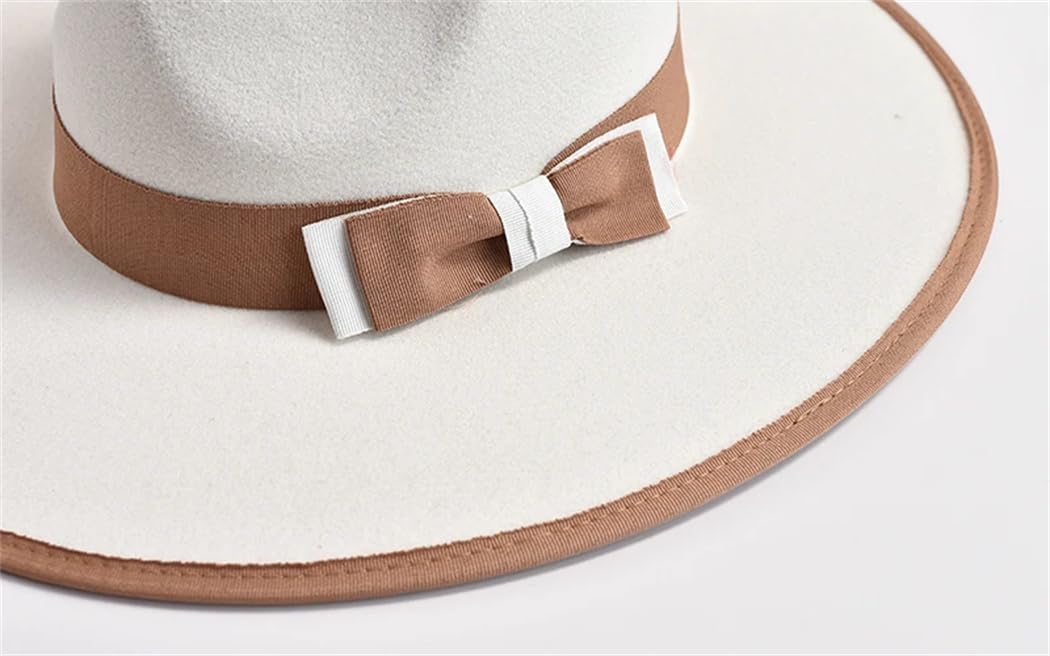 Elegante cappello Fedora da donna con papillon a tesa larga da chiesa jazz cappelli da festa di nozze