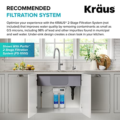 Kraus Purita™ Single Handle Drinking Water Filter Faucet For Reverse Osmosis Or Water Filtration System In Spot-Free Stainless Steel/Matte Black, Ff-100Sfsmb #TOP5
