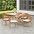 Christopher Knight Home Belas Acacia Wood 7 Piece Outdoor Dining Set, Patio Dining Table Set for 6, Rectangular Dining Table and Chair Set with Cushion for Garden/Poolside Family Gathering, Teak+Beige