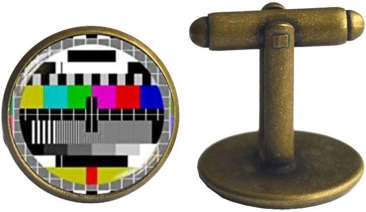 TV Test Signal Cufflinks, TV Test Pattern Cufflinks, Screen Test Cuff Links, Geekery Cufflinks, Television Cufflinks, TV Cufflinks