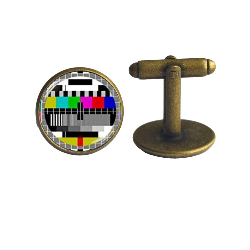 TV Test Signal Cufflinks, TV Test Pattern Cufflinks, Screen Test Cuff Links, Geekery Cufflinks, Television Cufflinks, TV Cufflinks