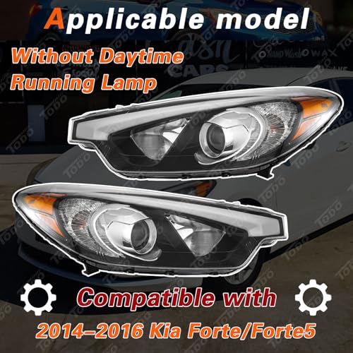 TODO 2014–2016 Kia Forte Headlights | OEM Replacement with Bulbs Included - Image 3
