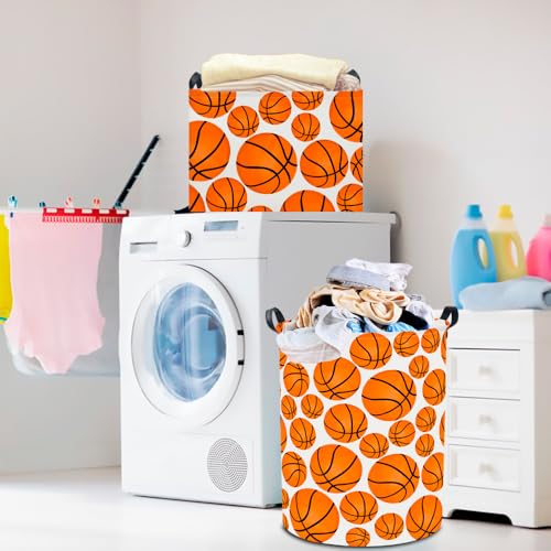 CLOCOR Kids Laundry Basket,Waterproof Baby Boys Nursery Hamper,Collapsible Fabric Storage Container,Toys Bin,Room Decor,Gift Basket(Big Basketball