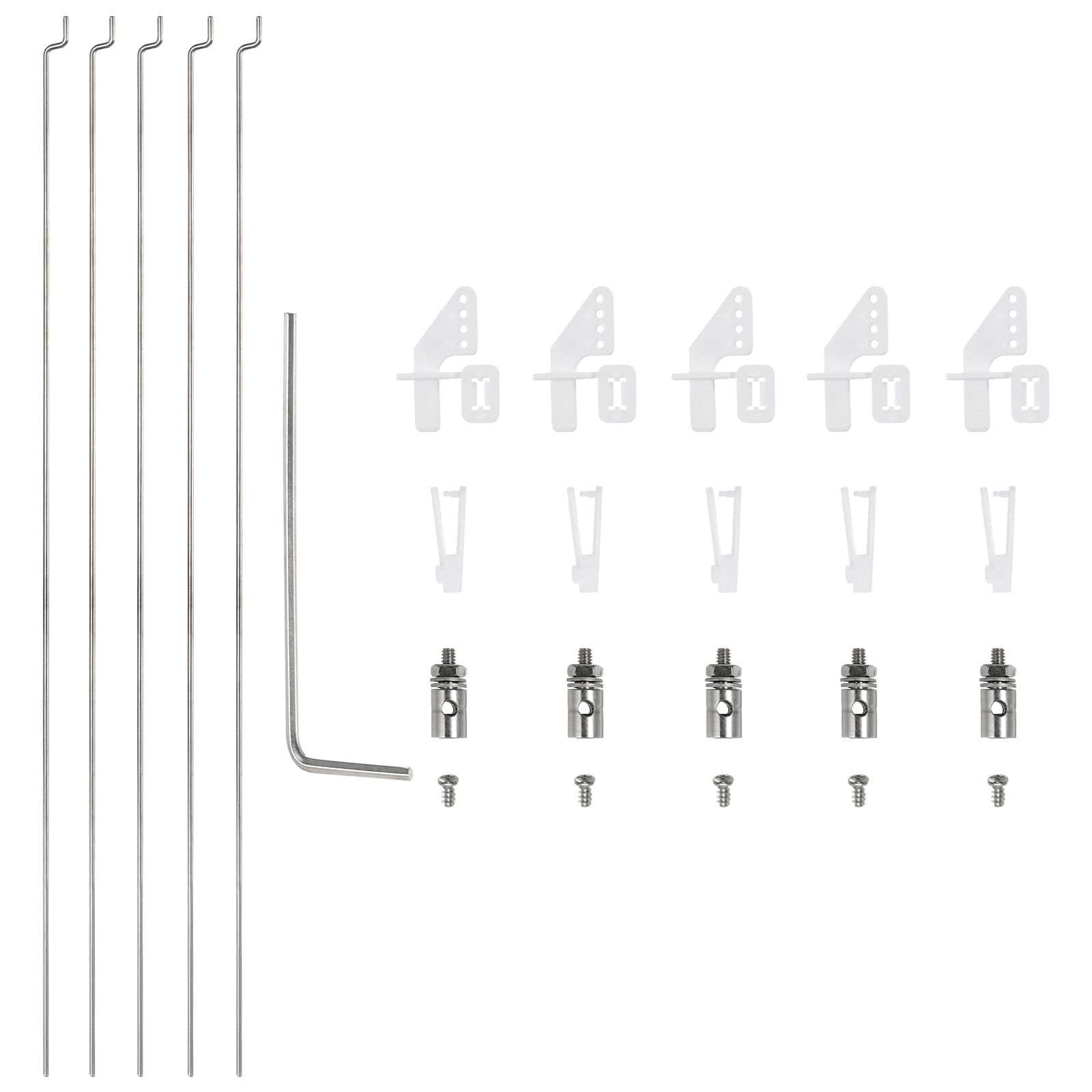 Sourcing Map 10x Schubstangen & Steuerhörner Für RC Flugzeuge – 1,2 Mm X 260 Cm, Nylon & Stahl