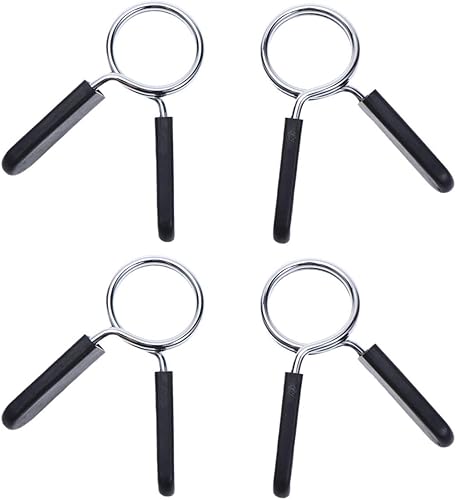 BESPORTBLE Collares de clip de resorte, 4 abrazaderas de mancuernas de 1.181 in, clip de collar de resorte para gimnasio, levantamiento de pesas,