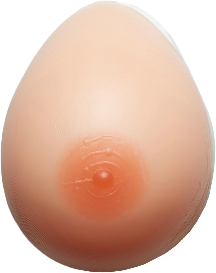 One Side Non-Adhesive Silicone Breast Forms, Ultra Realistic Fake Boobs, Teardrop Shaped False Breasts for a Natural Silhouette for Pocketed Bra, Nude, (B Cup 300g)