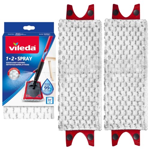 Vileda 1-2 Spray Mop Refills - Pack of 2 Microfibre Mop Pads