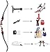ZSHJGJR 66 Inch Archery Takedown Recurve Bow Athletic Competition Bow 22-38lbs Right Hand for Professional Practice Shooting with 6 Pieces Carbon Arrows (32lbs, Red)