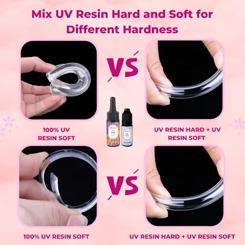Image of Oytra UV Resin Hard Soft Combo Clear Glossy Finish for Artists and Professionals Polymer Clay Gloss DIY Jewelry Craft Decoration Casting Coating