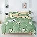 Daisy Duvet Cover Geometric Grids Comforter Cover Green Natural Theme Bedding for Kids Girls Teen Soft Microfiber Reversible Quilt Set Modern Simple Bedspread,1 Duvet Cover with 2 Pillowcases,Queen