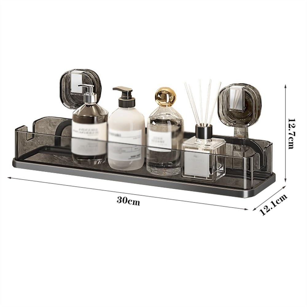 Mensole Bagno Mensola for doccia da bagno, organizer angolare in alluminio senza foratura con 2 ganci mobili, mensola angolare triangolare adesiva for doccia Portasapone Doccia(Nero)