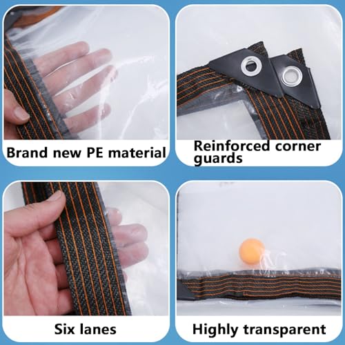Lona de plástico impermeable transparente y resistente a la intemperie con ojales 3