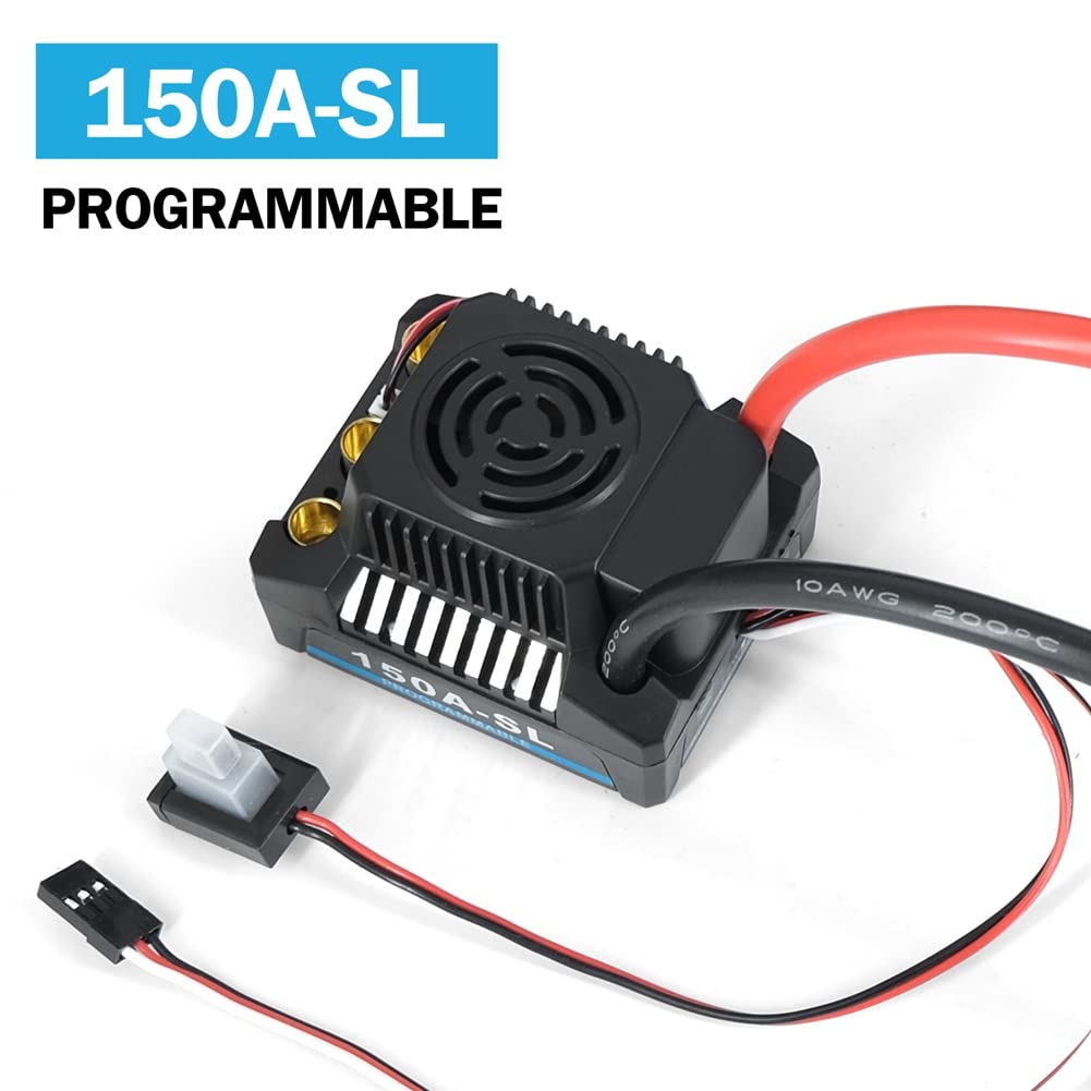 ContrôLeur de Vitesse éLectronique Sans Balais 150A (ESC) pour Voiture pour PièCes de Voiture 1/8 RC