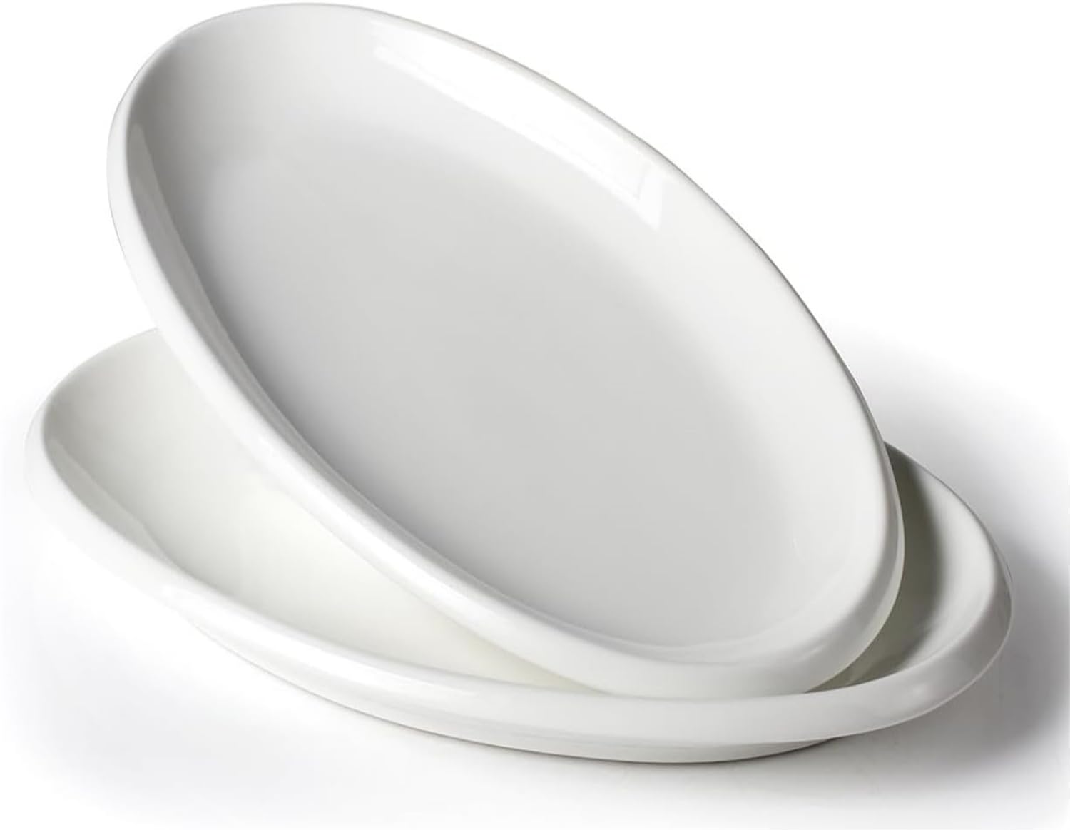 Plats de service ovales en céramique blanche 26cm lot de 2 grands plateaux pour apéritifs et dinde