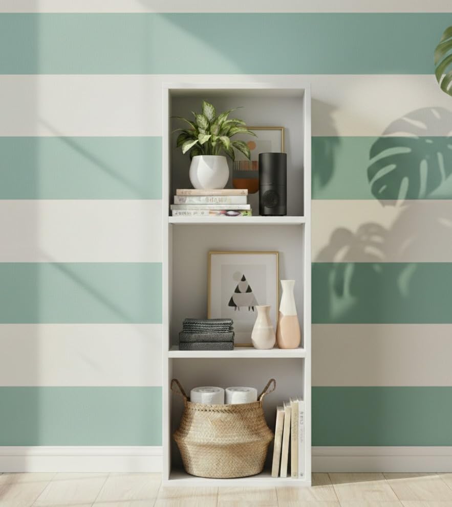 Modern Wooden Cube Bookcase Bookshelf Cabinet White, 3 Tier-image-47