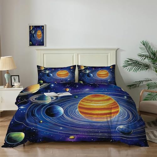 Parure de lit espace microfibre douce ensemble de literie 3 pièces avec zips - 6