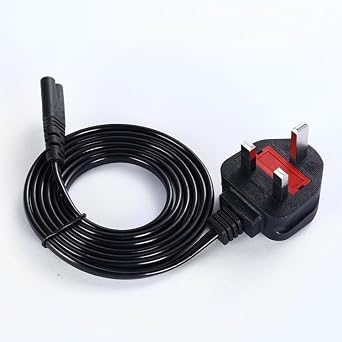 Finera 1.8M AC Power Cord for PS5/PS4/PS3, Universal Compatibility, 6 Feet Cable, UK Plug, Data Transfer, High Security, Long Service Life