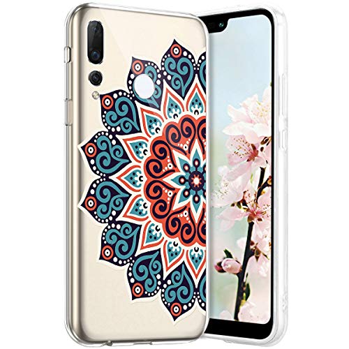 Robinsoni Case Compatible with Huawei Nova 4 Cover Huawei Nova 4 Case Transparent Crystal Case Soft Silicone TPU Case Glossy Gel Rubber Cover Clarity Ultra Thin Cover Buhhda Flower Cover