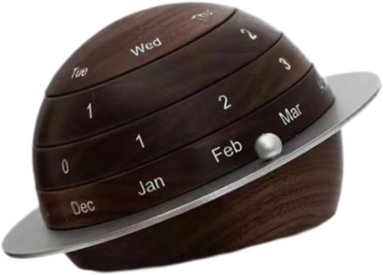 Wooden Desktop Calendar Creative Calendar Home Office Decor Unique Shape Calendar Ornament for Cabinet