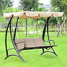 Invezo Textilene Outdoor Swing for Garden 3 Seater Swing with Removabe Waterproof Canopy - Jhula for Garden