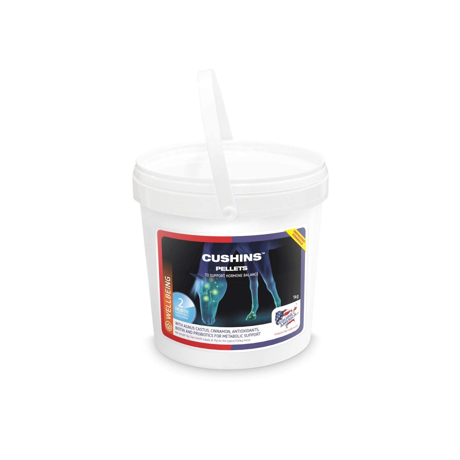 Equine America Cushins Pellets | Premium Listo para el Uso del suplemento Horse & Pony | Apoya el Equilibrio hormonal | 1 kg