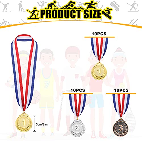Gold Silver Bronze Award Medals Olympic Style Winner Award Medals Metal Medals Prizes With Neck Ribbon For Competitions Party Olympic Home Work School Bar Costume Parties (30) #TOP2
