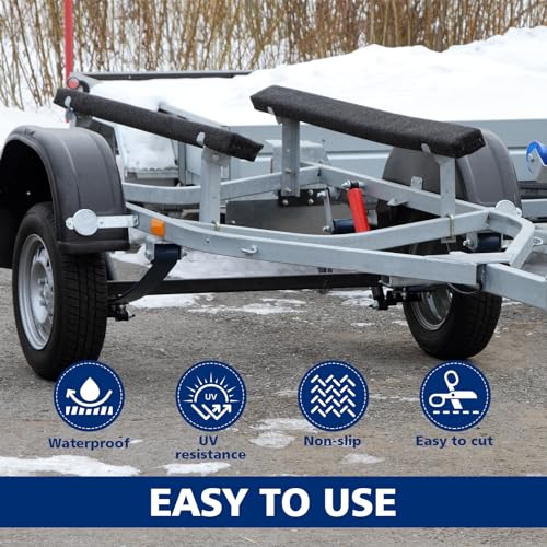 TWUBLK 16in x 16ft Extra Large Boat Trailer Bunk Carpet - Marine Grade Padding for Boat Trailers Jet Ski Ramps Garages Docks Bunk Board Carpet (Black)