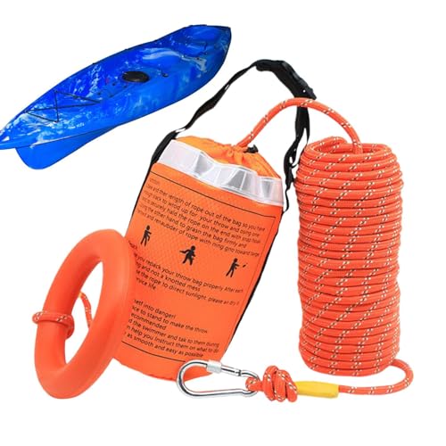 Kit di corda di salvataggio – Borsa di sicurezza da 400 kg | Resistente all'acqua dispositivo di galleggiamento multifunzione da lanciare per soccorritore, avventure all'aperto, sicurezza