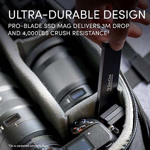 Image of SANDISK Professional 1TB PRO-Blade Transport - Portable and Modular NVMe SSD, Up to 2000MB /s, USB-C, USB 3.2 gen 2x2, Solid State Drive - SDPM2NB-001T-GBAND | USB 3.2 Gen 2x2 USB-C, Up to 2000MB per S Read Write, Pro-Blade SSD Mag and USB-C Cable Included