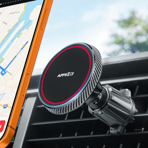 APPS2Car for MagSafe Vent Mount Magnetic Phone Holder for Car Easy Removal Reusable Air Vent Phone Mount Compatible with iPhone 17 16 15 14 13 12 Pro Max Gifts for Women Men