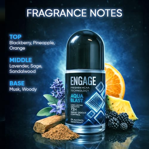 Engage Aqua Blast Underarm Roll On 50ml - Image 6