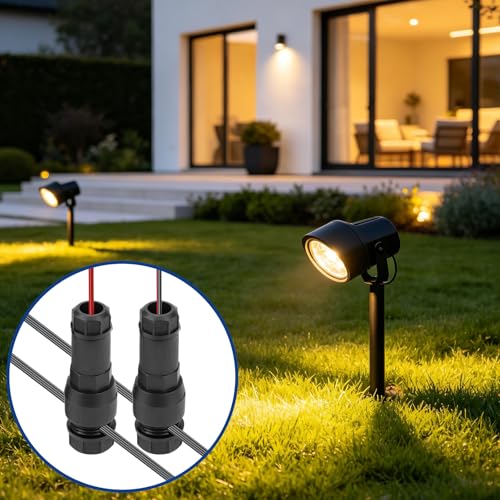 Connecteurs câbles basse tension éclairage paysager étanches pour lampe extérieur et spot de chemin - 7