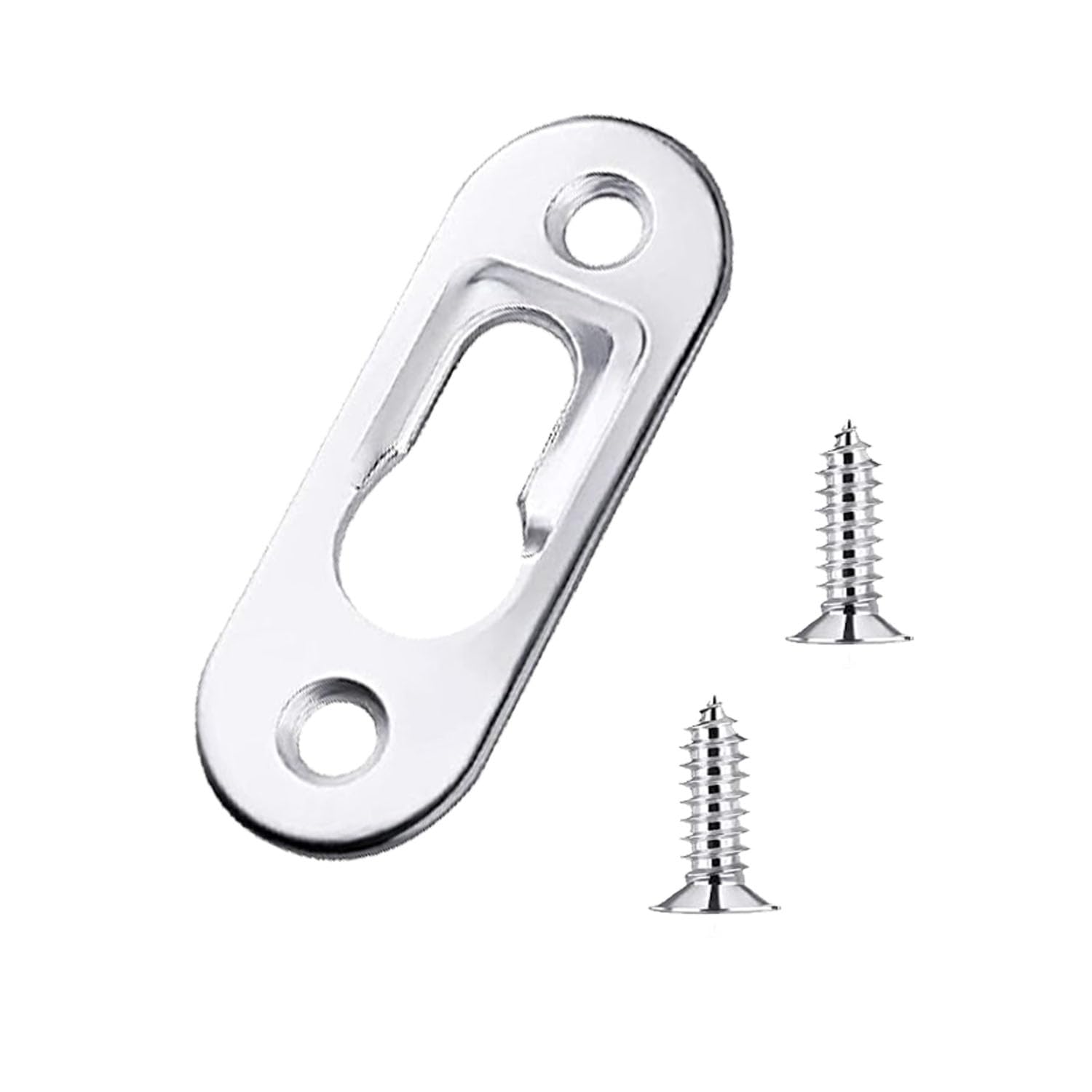 20 Metall-Schlüsselloch-Aufhänger Mit Schrauben - 43x16 Mm, Silber, Für Bilderrahmen & Regale