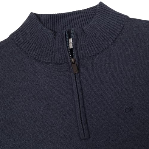 Calvin Klein Herren Heather Half Zip Pullover - Denim/Marineblau - M