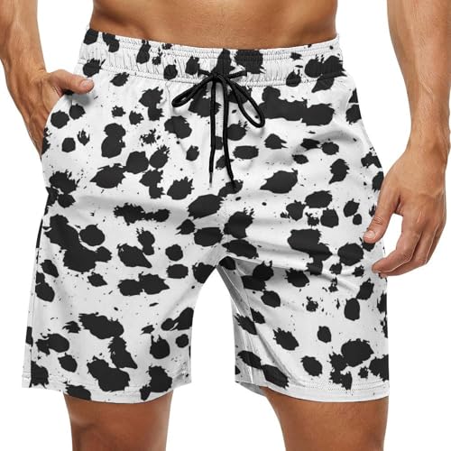 Dalmatian Print Pattern Men's Swim Trunks Quick Dry Board Shorts Swimming Trunks Beach Shorts