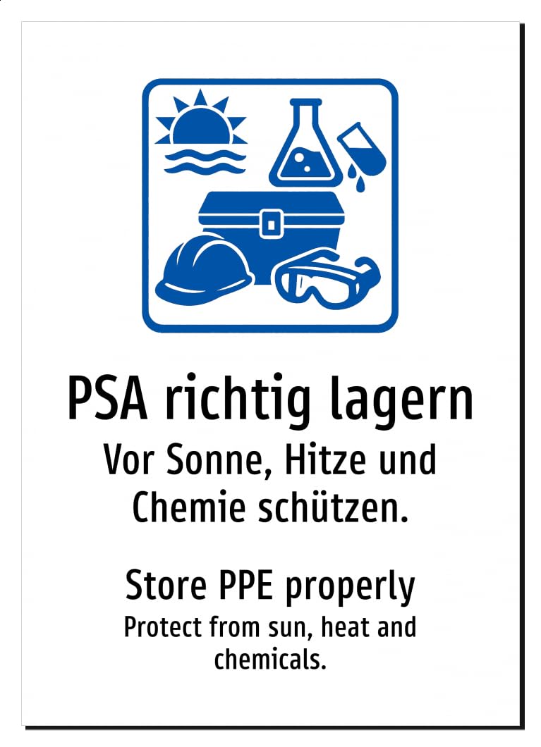 50223-DEEN-S-08 | PSA richtig lagern Schild/Aufkleber | Deutsch