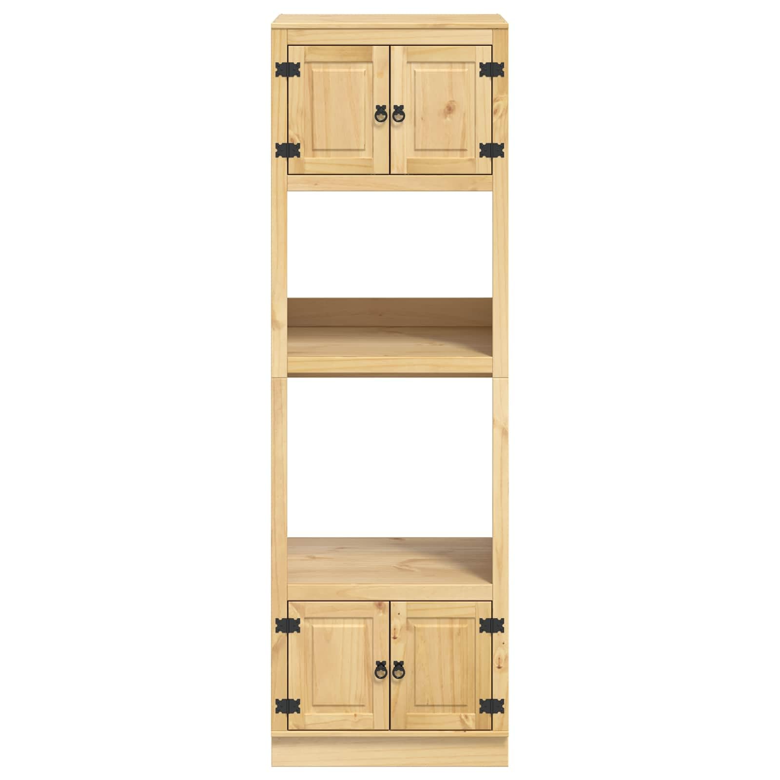 Armario de madera maciza de pino marrón miel 66 x 58 x 207 cm | Forma rectangular, diseño moderno, mucho espacio de almacenamiento, para sala de estar